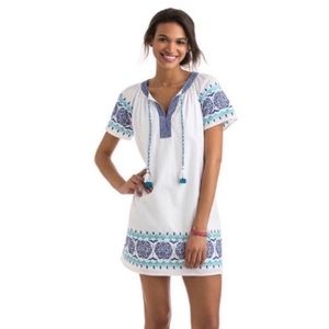 Vineyard Vines Dress Medallion Popover White Small